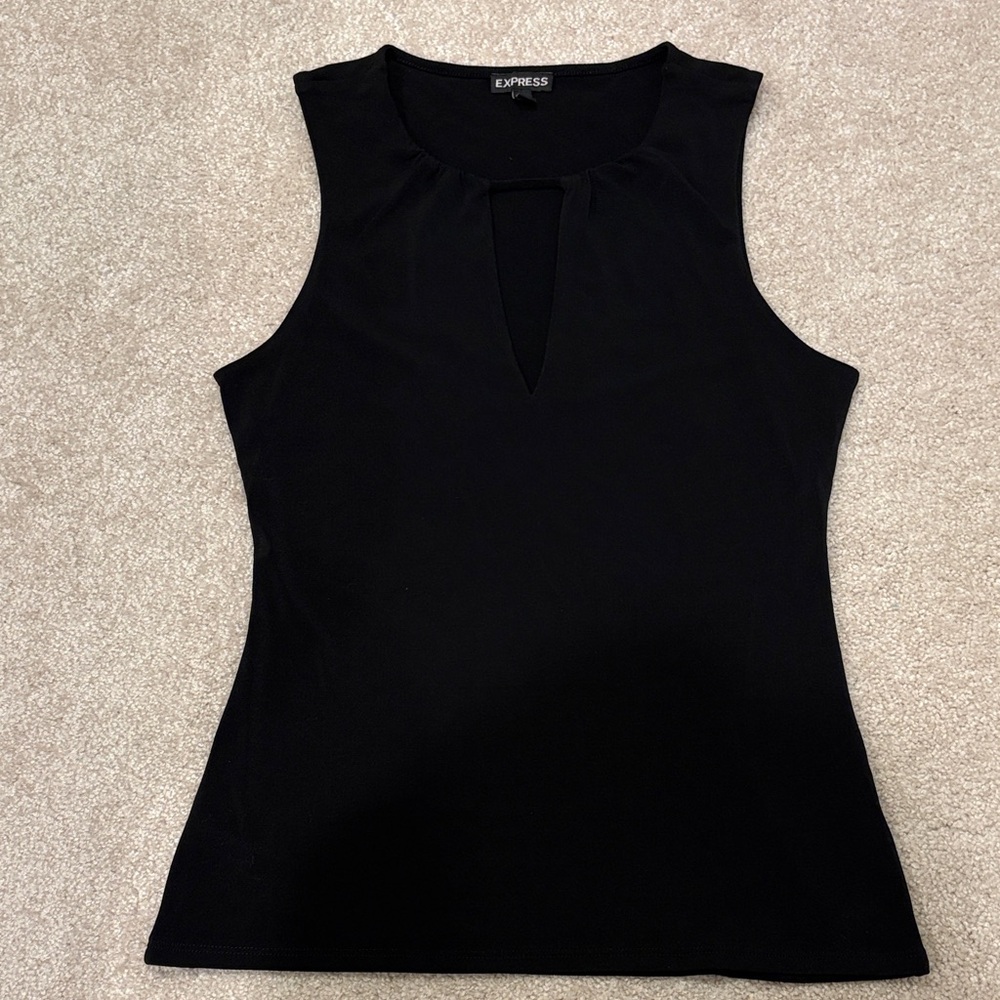 Express Women's Black Keyhole Tank Top